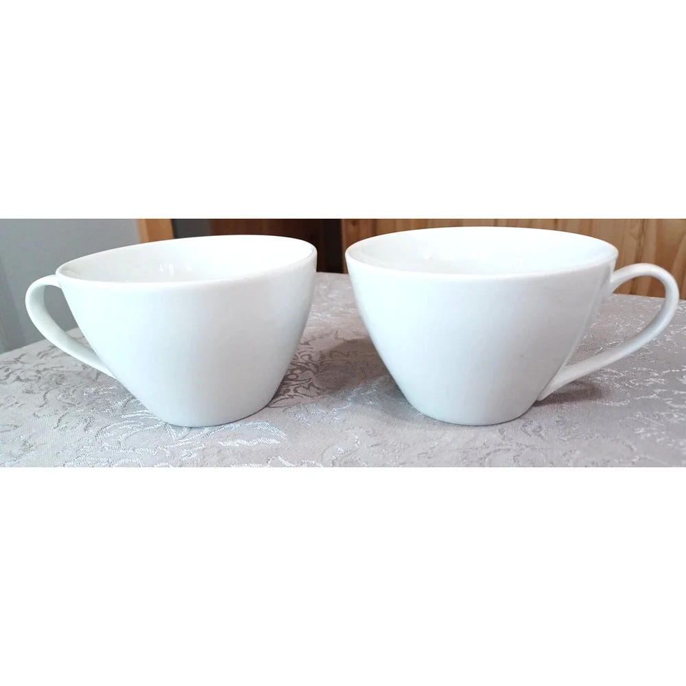 Crate & Barrel 2 Large 14 oz White Porcelain 3